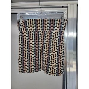 Charlotte Russe Geometric Print Pull-on Stretch Mini Skirt - Large